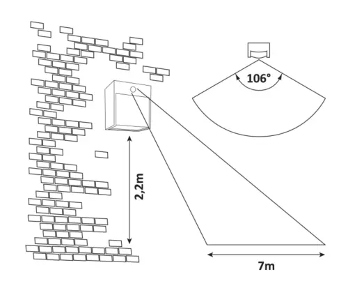 Záhradné svietidlo Rabalux 7478 LED 12W 560lm 4000K IP44, senzor